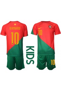 Fotbalové Dres Portugalsko Bernardo Silva #10 Dětské Domácí Oblečení MS 2022 Krátký Rukáv (+ trenýrky)